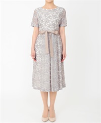 【web限定売り尽くし70％OFF】リボン付きフィット＆フレアワンピース（アクトレッソ）｜Viscotecs make your brand(ベージュ-13号)