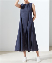 【今だけ70％OFFからさらに+10％OFF】ノースリーブAラインマキシワンピース｜Viscotecs make your brand