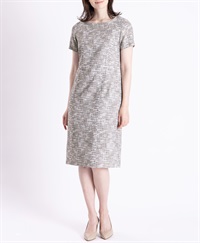 【web限定 50％OFF】ストレートワンピース｜Viscotecs make your brand(ベージュ（半袖）-13号)