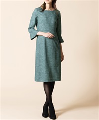 【web限定 50％OFF】ストレートワンピース｜Viscotecs make your brand(グリーン（7分袖）-9号)