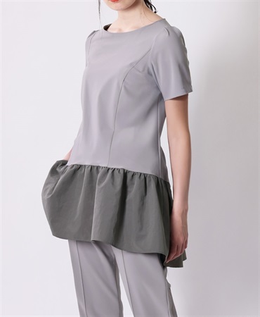 【web限定 60％OFF】Nene　半袖チュニック｜Viscotecs make your brand(グレー-S)