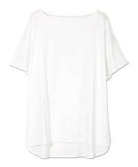 【web限定 40％OFF】mash mania and.　ボートネック半袖Tシャツ(ホワイト-M)