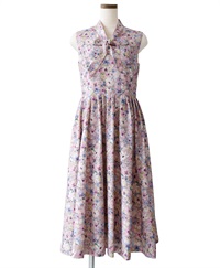 【今だけ50％OFFからさらに+10％OFF】GINA リボン襟ワンピース Made With Liberty Fabric（AirPiece）｜Viscotecs make your brand(ピンク-9号)