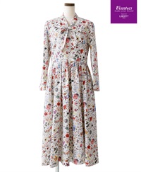 【今だけ50％OFFからさらに+10％OFF】GINA リボン襟ワンピース Made With Liberty Fabric（AirPiece）｜Viscotecs make your brand