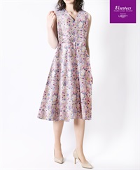 【今だけ50％OFFからさらに+10％OFF】Lisa Vネックワンピース Made With Liberty Fabric（AirPiece）｜Viscotecs make your brand