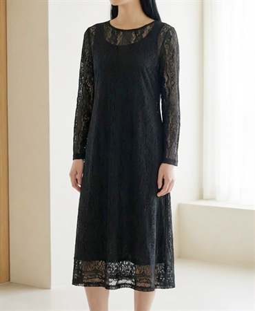 【web限定 40％OFF】mash mania　プリモーディアル　Aラインワンピース　ストックホルム(ブラック-F)