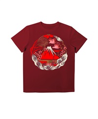 【web予約限定】THE MASH　復刻柄　半袖Tシャツ（ユニセックス）　富士山【12月末より順次発送予定】(レッド-S)