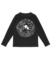 【web予約限定】THE MASH　復刻柄　長袖Tシャツ（ユニセックス）　富士山【12月末より順次発送予定】(ブラック-S)
