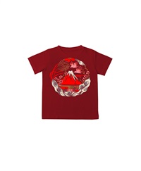 【web予約限定】THE MASH　復刻柄　半袖Tシャツ（キッズ）　富士山【12月末より順次発送予定】(レッド-100)