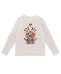 【web予約限定】THE MASH　復刻柄　長袖Tシャツ（ユニセックス）　鳥と華【12月末より順次発送予定】(オフホワイト-S)