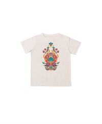 【web予約限定】THE MASH　復刻柄　半袖Tシャツ（キッズ）　鳥と華【12月末より順次発送予定】(オフホワイト-100)