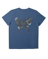 【web予約限定】THE MASH　復刻柄　半袖Tシャツ（ユニセックス）　蝶々【4月初旬お渡し】(ブルー-S)
