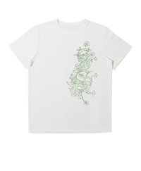 【web予約限定】THE MASH　復刻柄　半袖Tシャツ（ユニセックス）　ドラゴン【8月中旬お渡し】(ホワイト-S)