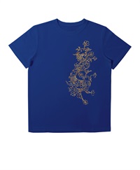 【web予約限定】THE MASH　復刻柄　半袖Tシャツ（ユニセックス）　ドラゴン【8月中旬お渡し】(ブルー-S)