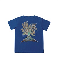 【web予約限定】THE MASH　復刻柄　半袖Tシャツ（キッズ）　火山【8月中旬お渡し】(ブルー-100)