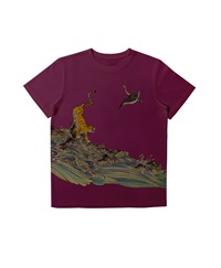 【web予約限定】THE MASH　復刻柄　半袖Tシャツ（ユニセックス）　ジャガー【11月中旬お渡し】(バーガンディ-S)
