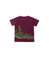 【web予約限定】THE MASH　復刻柄　半袖Tシャツ（キッズ）　ジャガー【11月中旬お渡し】(バーガンディ-100)