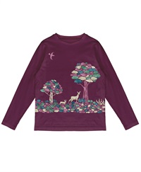 【web予約限定】THE MASH　復刻柄　長袖Tシャツ（ユニセックス）　レイクサイド【11月中旬お渡し】(バーガンディ-S)