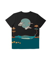 【web予約限定】THE MASH　復刻柄　半袖Tシャツ（ユニセックス）　ワニ【11月中旬お渡し】(ブラック-S)