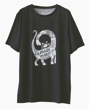mash mania　恐竜Tシャツ　クビナガ・サポーター　(ブラック-M)