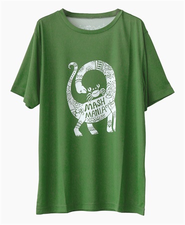 mash mania　恐竜Tシャツ　クビナガ・サポーター　(カーキ-M)