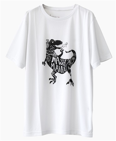 mash mania　恐竜Tシャツ　Tレックス・キャプテン　(ホワイト-M)