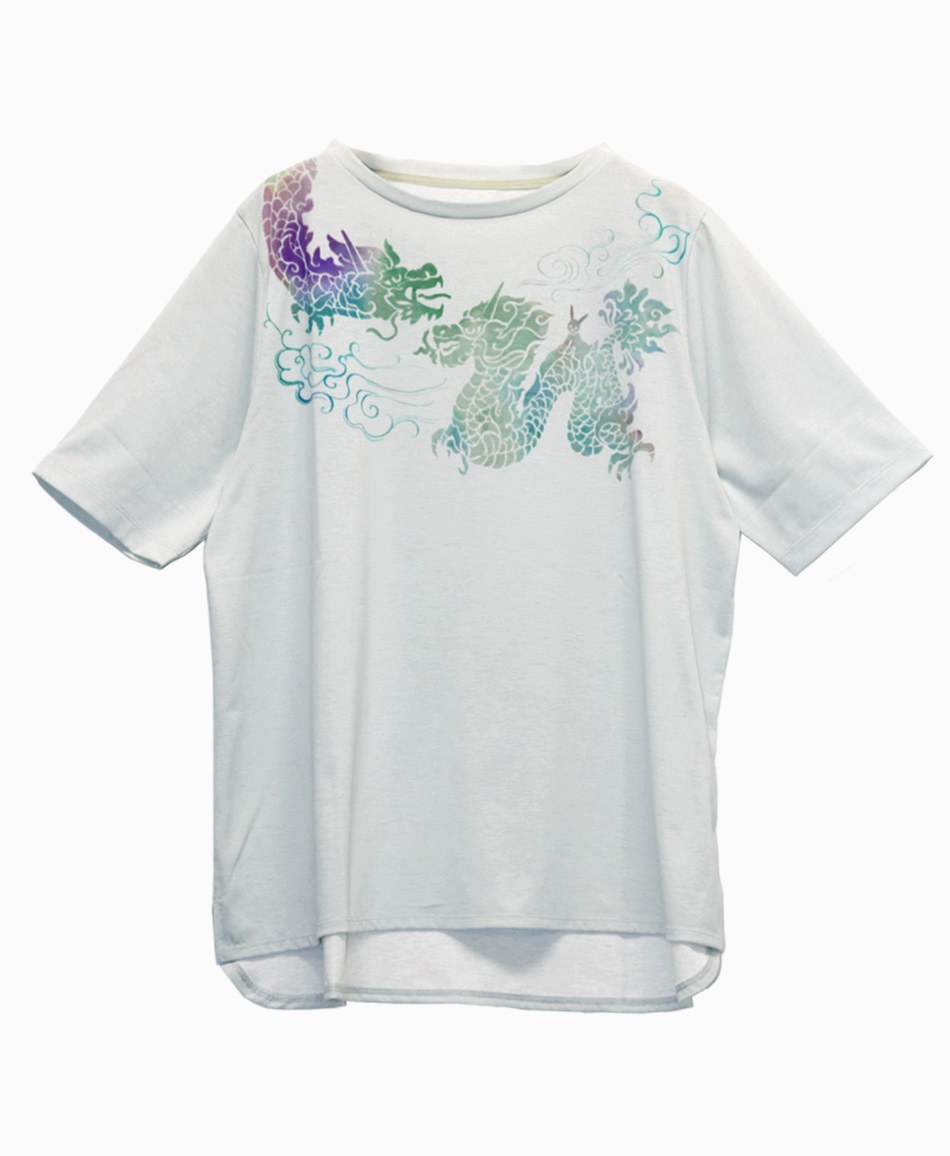 mash mania　半袖Ｔシャツ　Happy Dragons(グレー-F)
