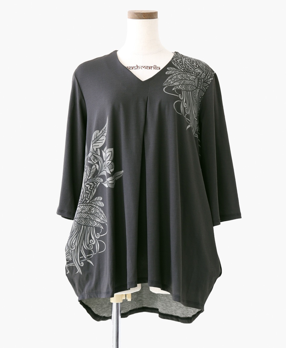 【web限定 10％OFF】mash mania　コクーンチュニック　HOT BIRD(グレー-F)