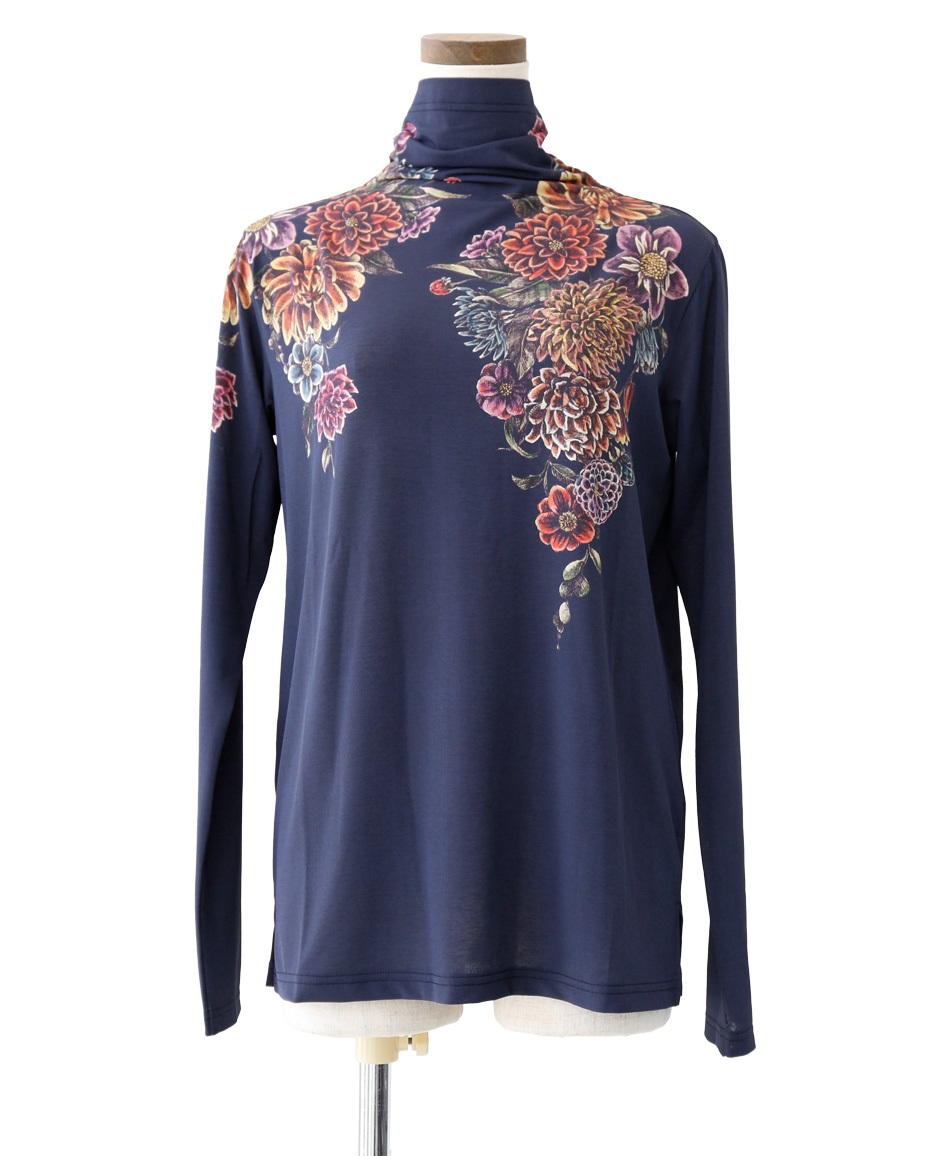 【web限定 10％OFF】mash mania　モックネックプルオーバー　ダリア(ネイビー-L)