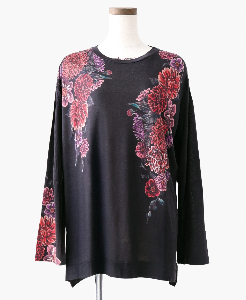 【web限定 10％OFF】mash mania　ビッグチュニック　ダリア(ブラック-F)