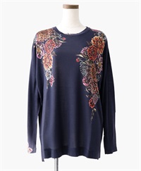 【web限定 10％OFF】mash mania　ビッグチュニック　ダリア(ネイビー-F)