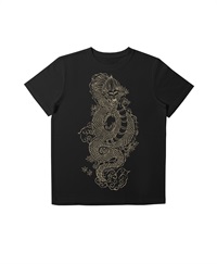 【web予約限定】THE MASH　復刻柄　半袖Tシャツ（ユニセックス）　ドラゴン【2024年1月末より順次発送予定】(ブラック-S)