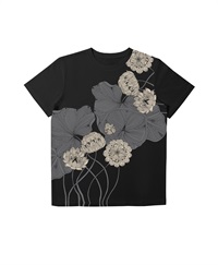 【web予約限定】THE MASH　復刻柄　半袖Tシャツ（ユニセックス）　ロータス【2024年1月末より順次発送予定】(ブラック-S)