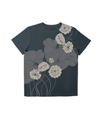 【web予約限定】THE MASH　復刻柄　半袖Tシャツ（ユニセックス）　ロータス【2024年1月末より順次発送予定】(ダークネイビー-S)