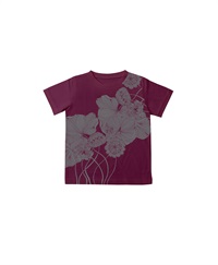 【web予約限定】THE MASH　復刻柄　半袖Tシャツ（キッズ）　ロータス【2024年1月末より順次発送予定】(バーガンディ-100)