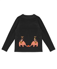 【web予約限定】THE MASH　復刻柄　長袖Tシャツ（ユニセックス）　ゾウ【2024年1月末より順次発送予定】(ブラック-S)