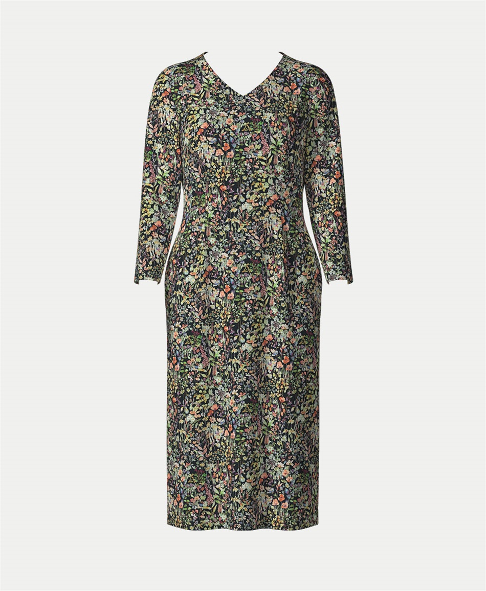【オーダー】Chroe ワンピース Made With Liberty Fabric｜Viscotecs make your brand(ブラック-5号)