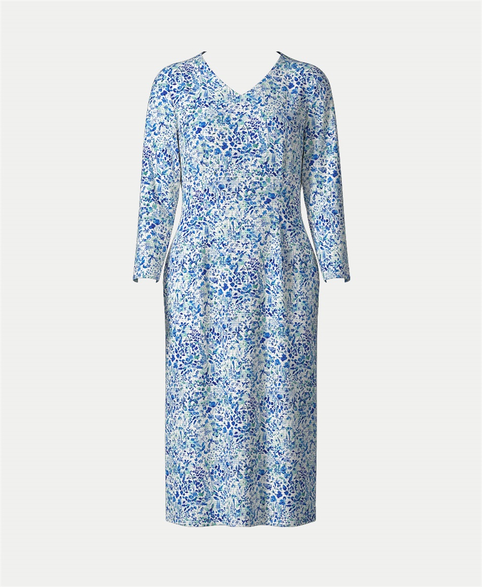 【オーダー】Chroe ワンピース Made With Liberty Fabric｜Viscotecs make your brand(ブルー-5号)