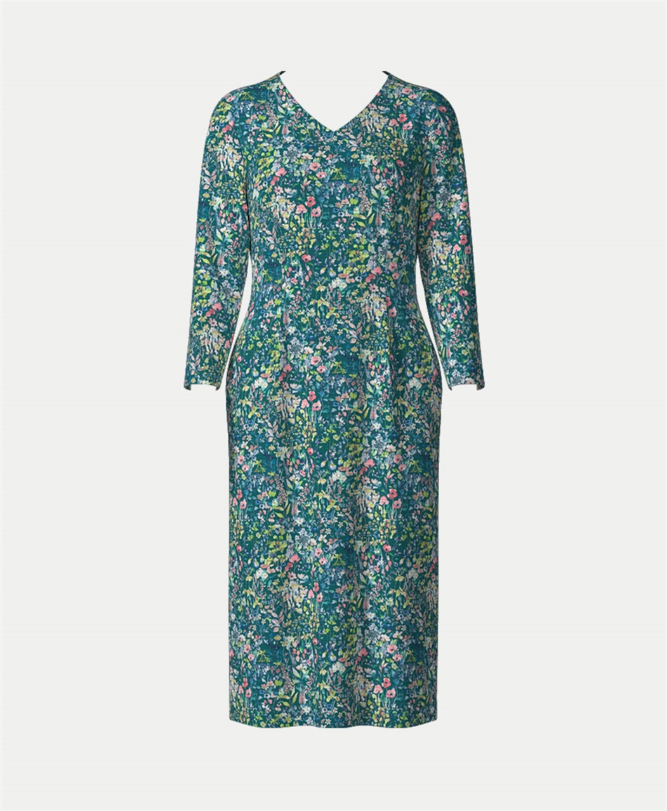 【オーダー】Chroe ワンピース Made With Liberty Fabric｜Viscotecs make your brand(グリーン-5号)