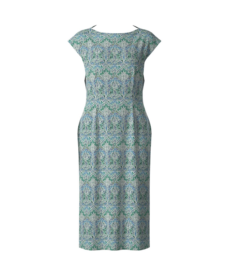 【オーダー】Chroe ワンピース Made With Liberty Fabric｜Viscotecs make your brand(グリーン-5号)