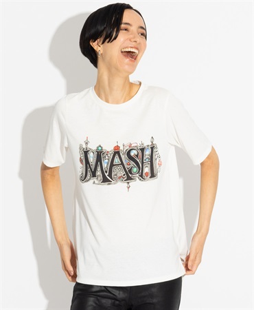 mash mania　Tシャツ　マッシュロゴ(ホワイト-F)