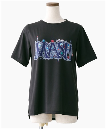 mash mania　Tシャツ　マッシュロゴ(ブラック-F)