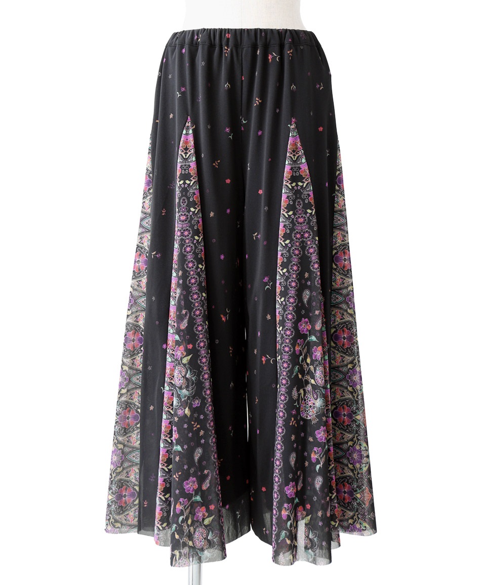 mash mania　チュールフレアーパンツ　グラナダ(ブラック-F)