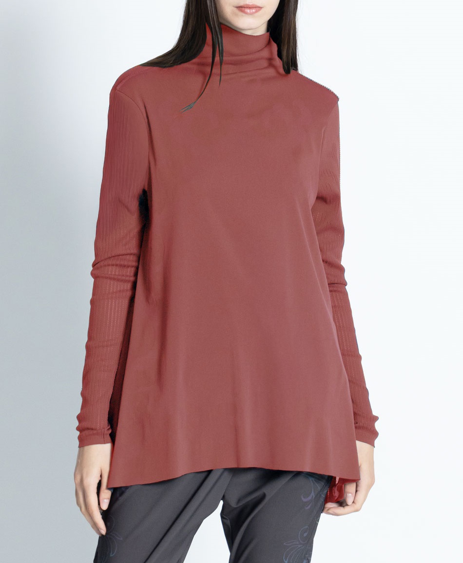 【web限定 40％OFF】mash mania　プリモーディアル　フレアーチュニック　シエロ(オレンジ-F)