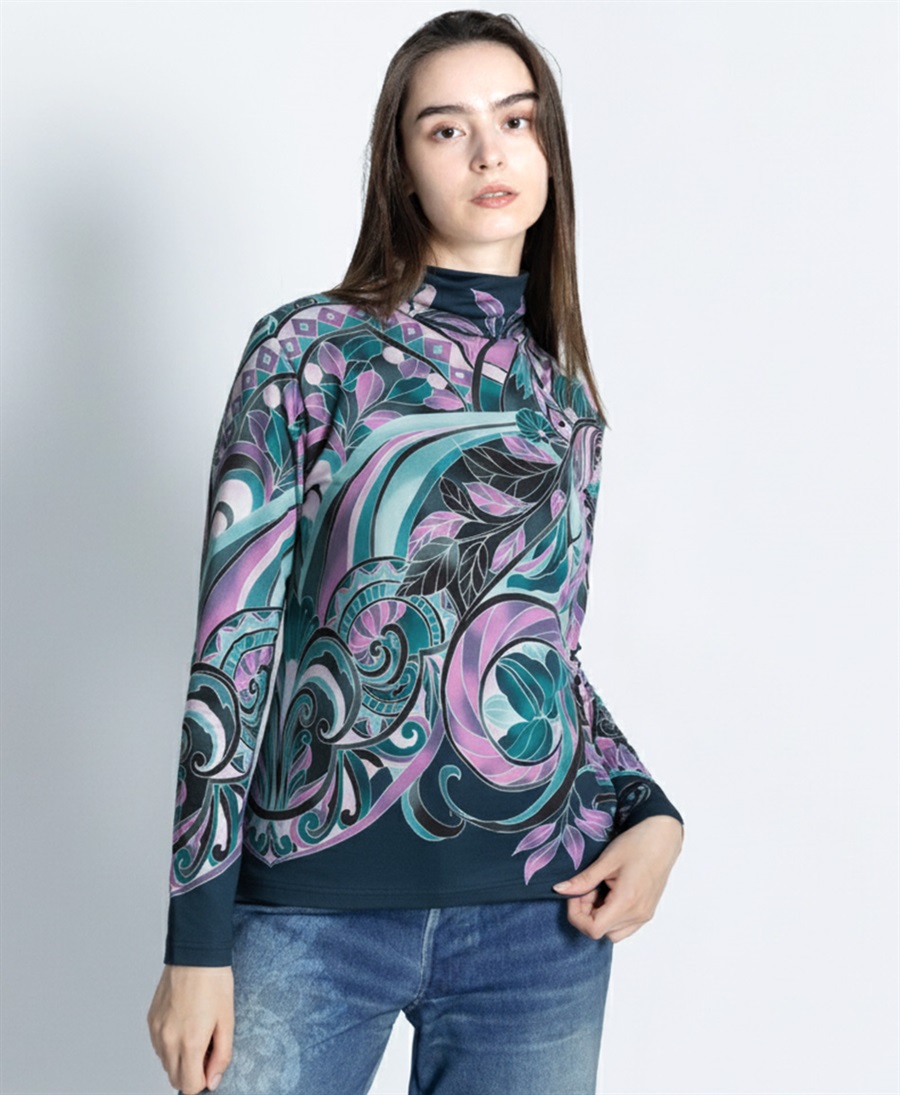 mash mania　ハイネックトップス　リベルタ(ネイビー-M)