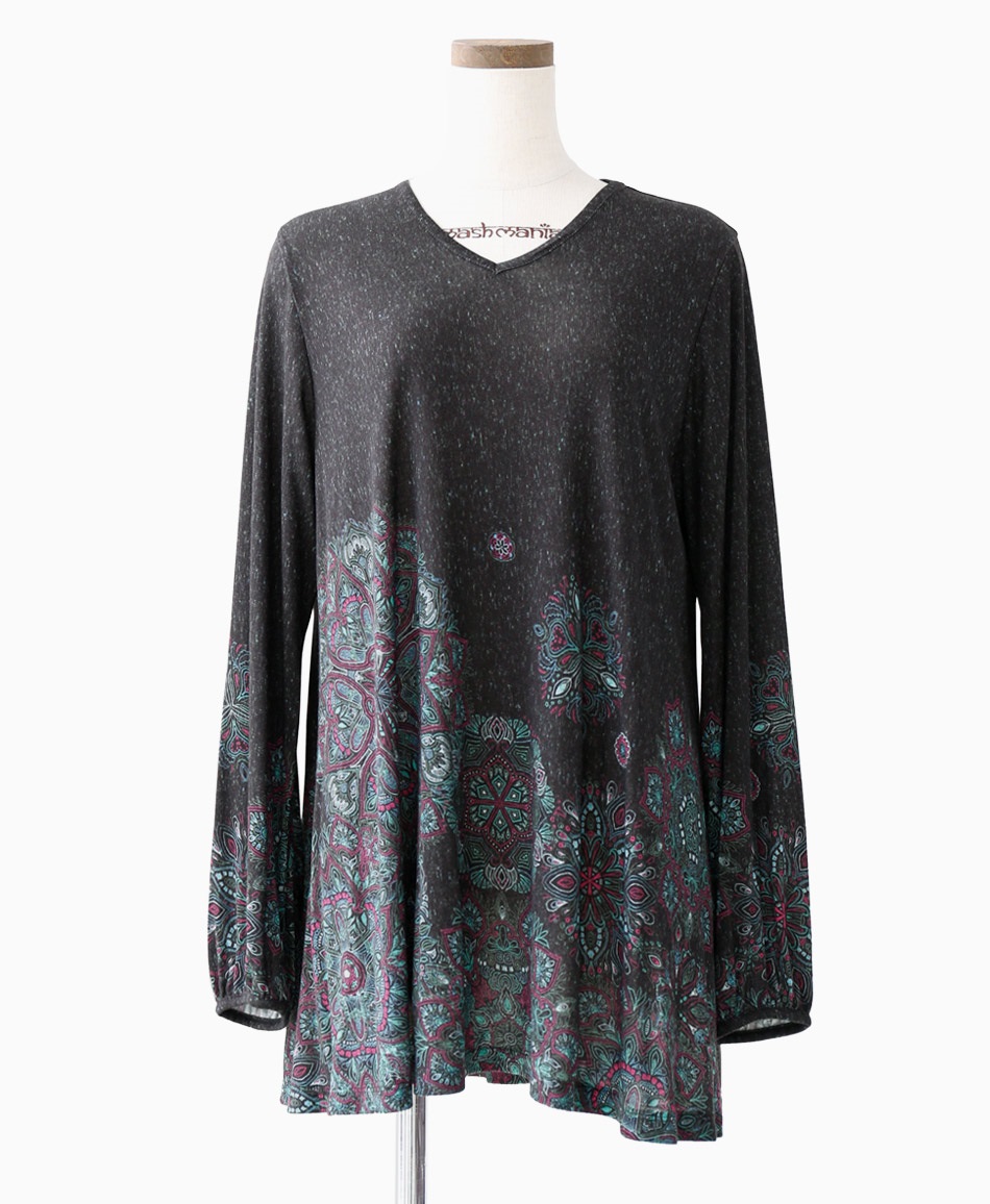 mash mania　チュニック　フロラシオン(ブラック-F)