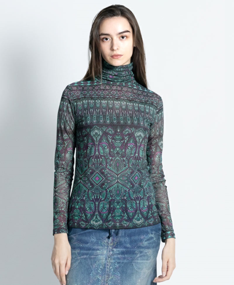 mash mania　ボトルネックトップス　エキスサ(ブラック-F)