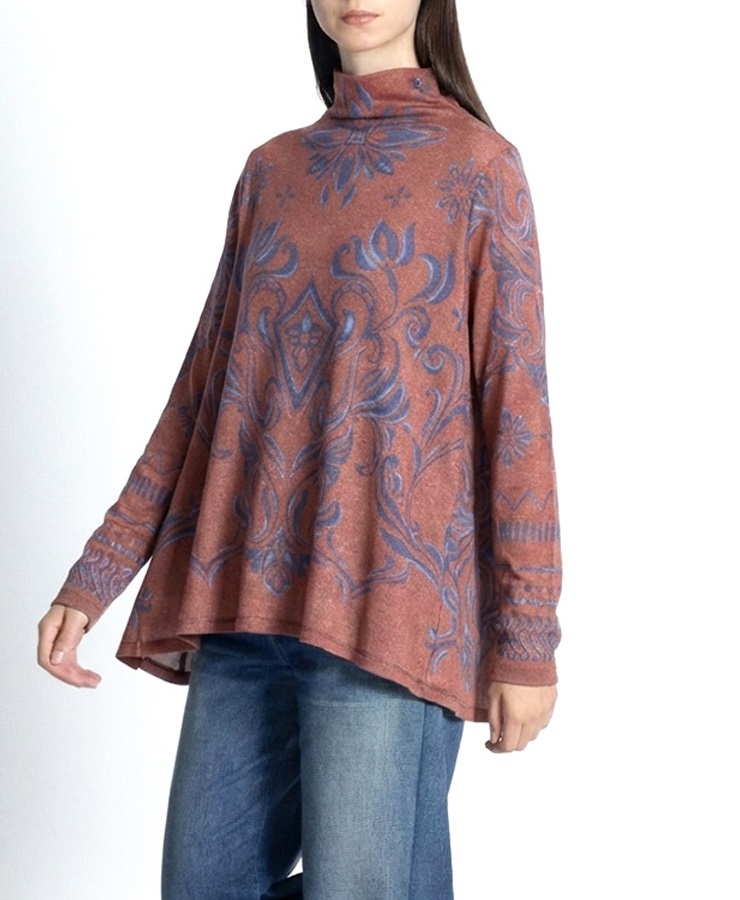 【web限定 40％OFF】mash mania　フレアーチュニック　モルヴィナ(ブラウン-F)