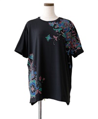 【予約受付中】mash mania　25周年記念オーバーサイズTシャツ　Happy Botanical【4月下旬より順次発送予定】(ブラック-F)