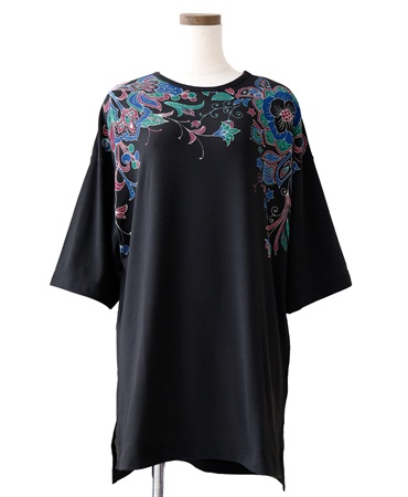 mash mania　チュニック　Happy Botanical(ブラック-F)